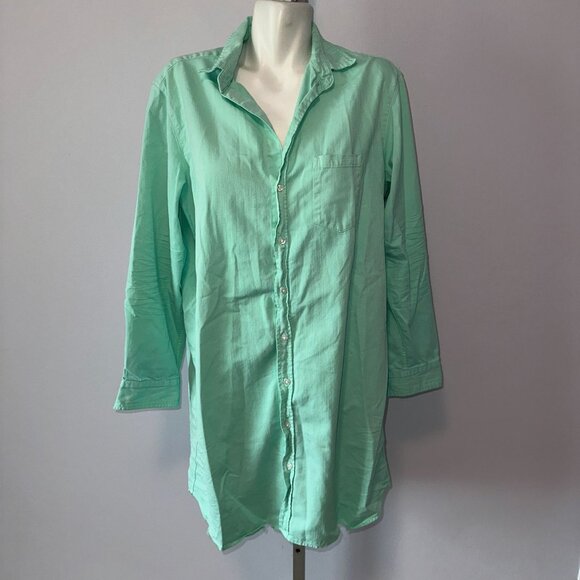 FRANK & EILEEN MARY Cotton Classic Button Dress Shirt Large Spearmint Famous - Picture 2 of 6